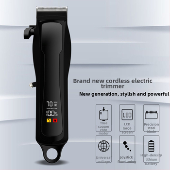 Електрическа машинка за подстригване с цифров дисплей, презареждаема, водоустойчива, сменяеми и измиващи се неръждаеми стоманени остриета, четков мотор, живот на батерията 1–3 ч