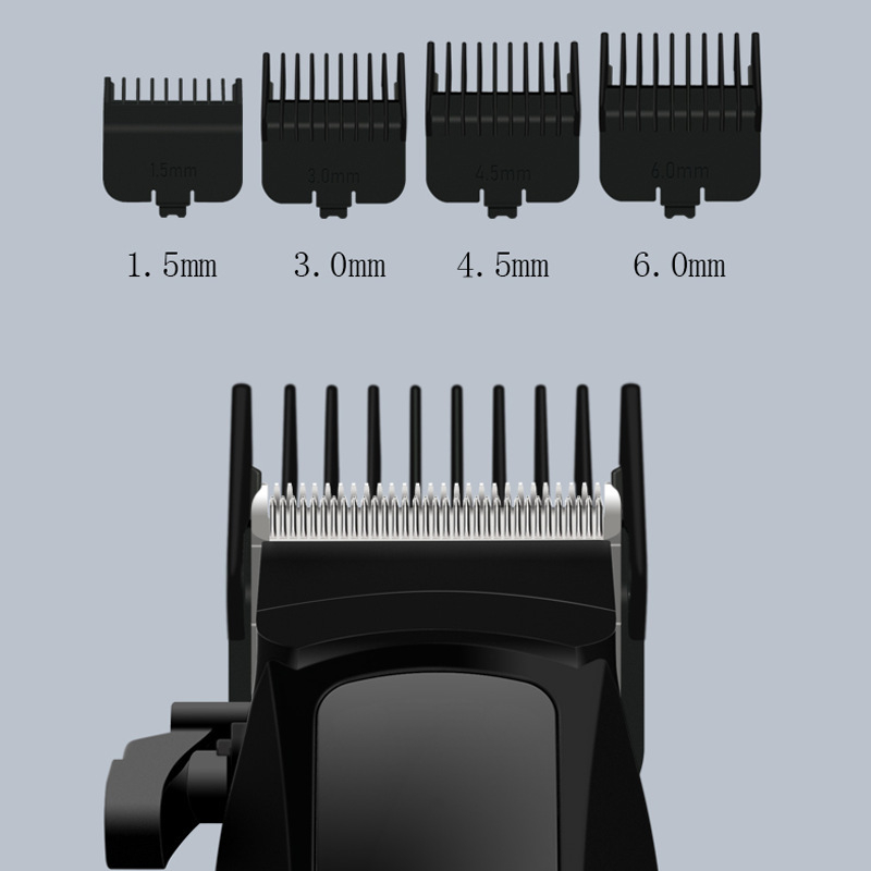 Електрическа машинка за подстригване с цифров дисплей, презареждаема, водоустойчива, сменяеми и измиващи се неръждаеми стоманени остриета, четков мотор, живот на батерията 1–3 ч