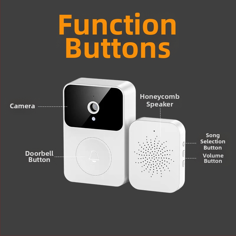 Безжичен визуален домофон, модел x9; литиева батерия; 5V захранване; музикален звън; за дома и офиса