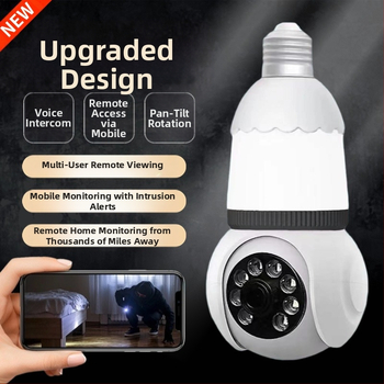 Безжична камера за наблюдение тип LED лампа, вътрешна употреба, 1080p, обектив 3.6 мм, IR обхват 5–30 м