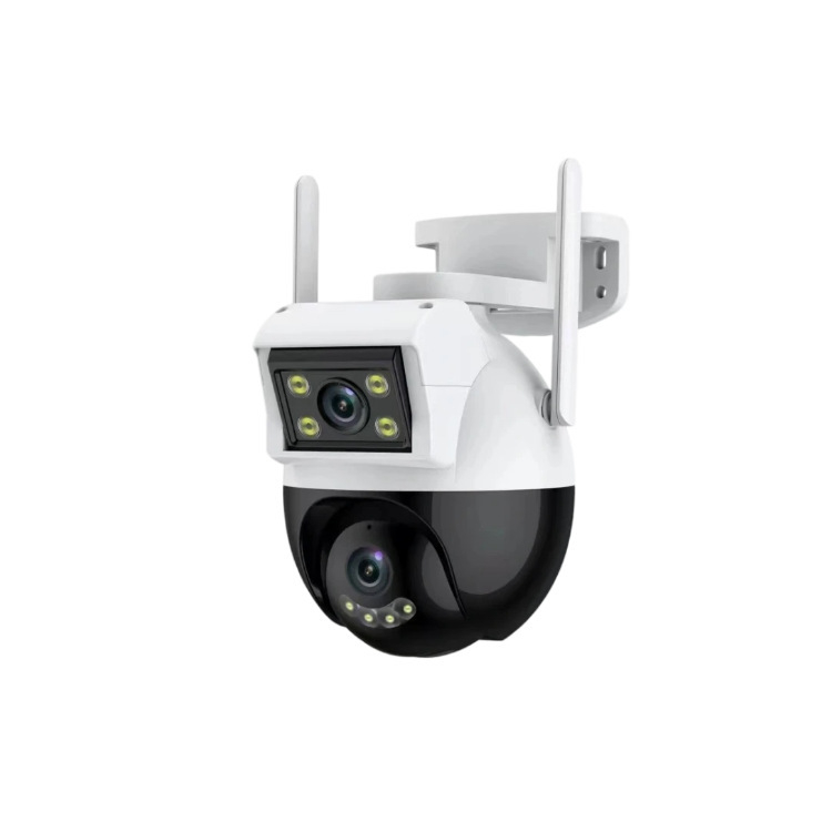 Cameră de supraveghere externă WiFi – stil ball și bullet, iluminare minimă 1 lux, SNR > 48 dB, funcționare 20–50°C, alimentare 12V 2A, pentru interior și exterior.