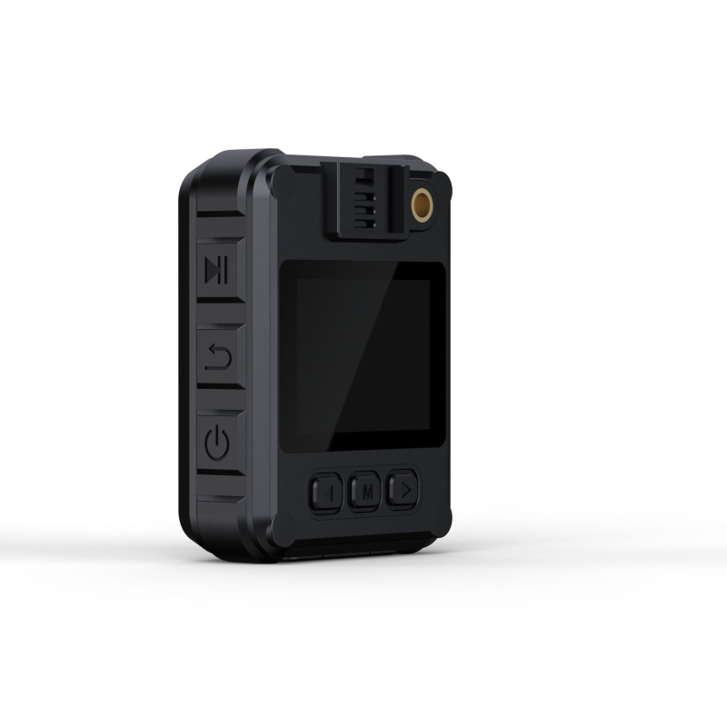 L9 policijas ķermeņa kamera ar ekrānu, 12MP, 170° platleņķa skats, iebūvēta akumulatora, atbalsta TF karti līdz 128GB