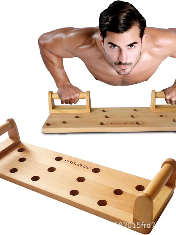 Višefunkcionalni uređaj od masivnog drveta za treniranje prsnih mišića i trbuha – kućni fitness oprema