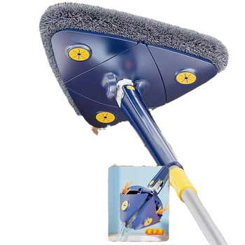 Τρίγωνικός διπλής όψεως σκούπα με περιστρεφόμενο μηχανισμό, ανοξείδωτος χάλυβας, οικιακή χρήση