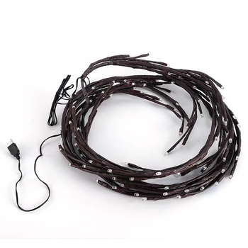 Rattan LED λάμπα με κλαδάκι, 144 LED, IP65, ρυθμιζόμενος φωτισμός, τροφοδοσία από πρίζα