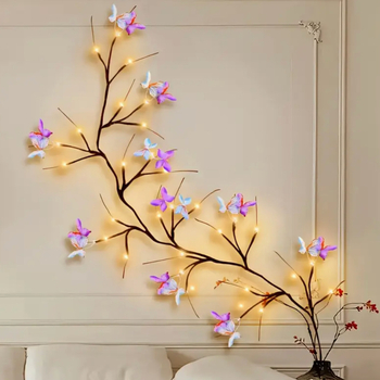 Φαναράκι ρατάν σε σχήμα πεταλούδας, 48 LED, 3000 lm, 3000K, IP54, USB τροφοδοσία