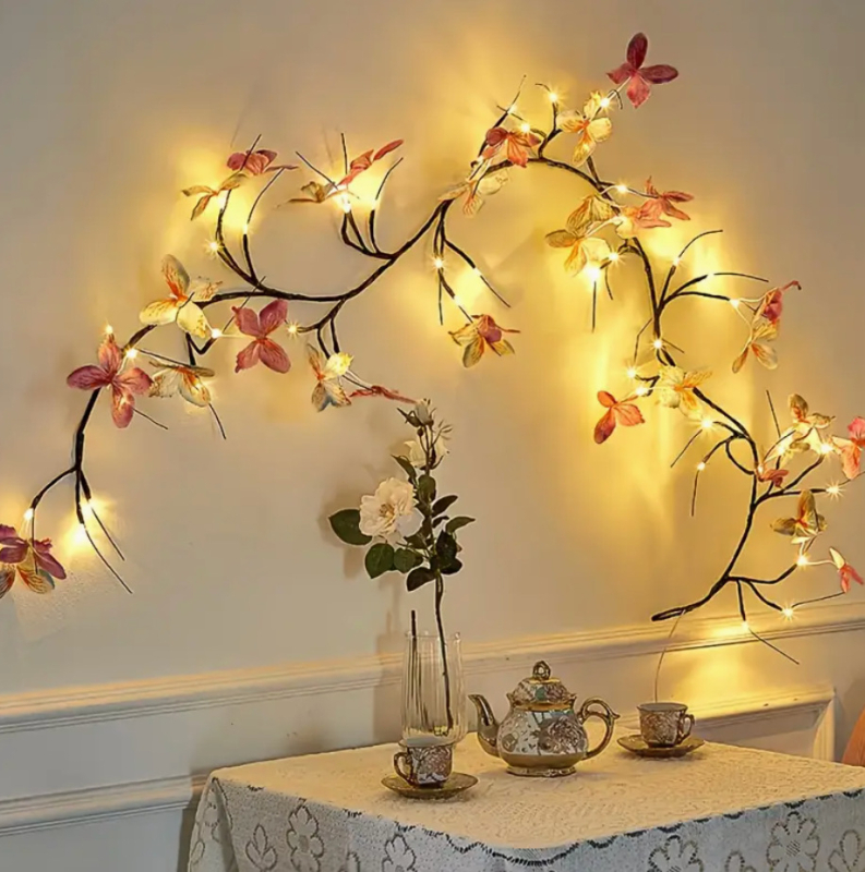 Ratan lanterna u obliku leptira, 48 LED, 3000 lm, 3000K, IP54, USB napajanje