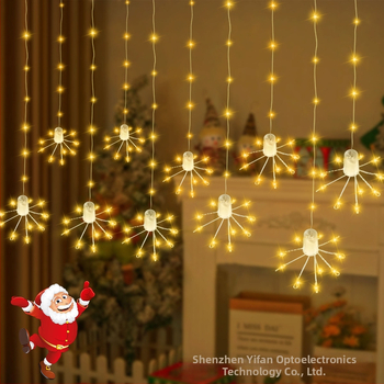 LED κουρτινόφ φώτα με αστέρια – LED νήματα σε σχήμα λουλουδιού, μπαταρία, είσοδος 5V, IP55