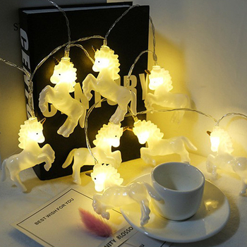 Σειρά LED με σχήμα μονόκερου, 10 LED, τροφοδοσία με μπαταρία, IP43, 3V/4.5V