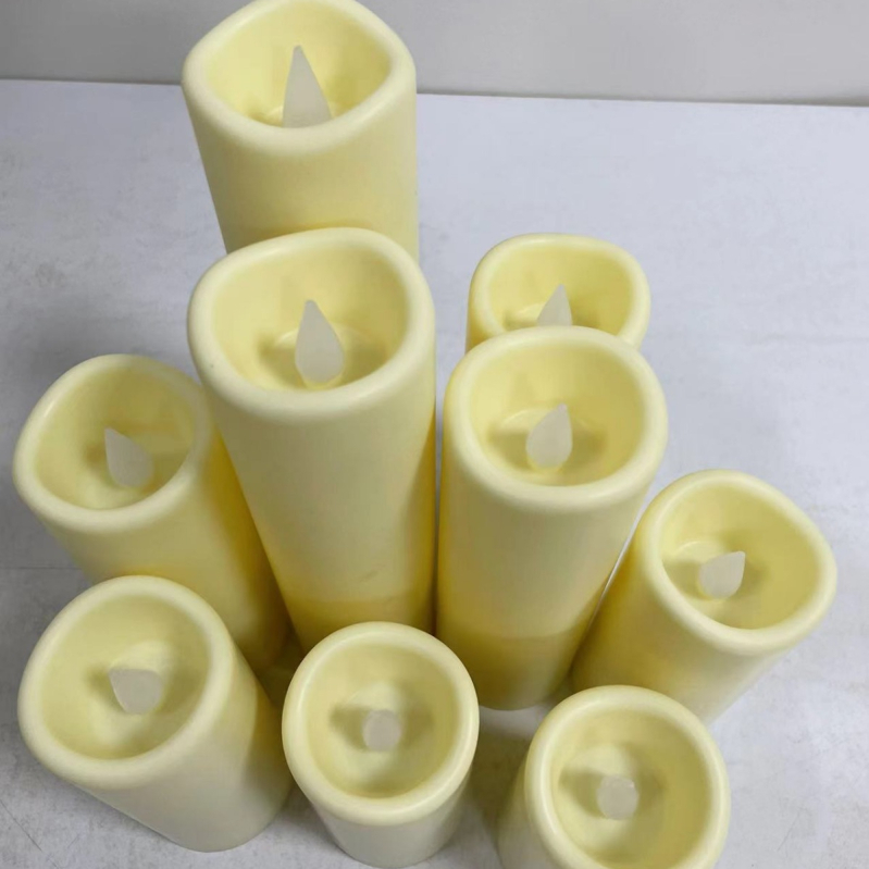 Lumânare electronică cu telecomandă – atmosferă romantică, LED, în formă de coloană, din plastic turnat prin injecție