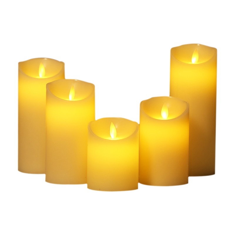 Lumânare electronică cu telecomandă – atmosferă romantică, LED, în formă de coloană, din plastic turnat prin injecție