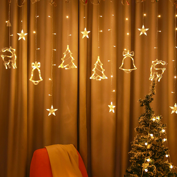 LED коледни завеси светлини с 120 светодиода, 220V, 3000K, IP44, 50 000 ч.
