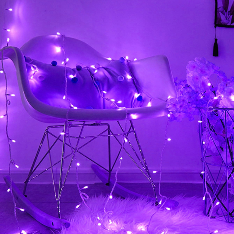 Șir de lumini LED pentru brad, 5 m, 50 LED-uri, alimentare cu baterii, model BZ2522-W