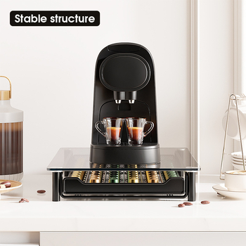 Raft de depozitare stratificat pentru capsule de cafea (capsule Nespresso) – Nu se importă, Raft de podea, Etichetă privată licențiată, Stil: Light Luxury