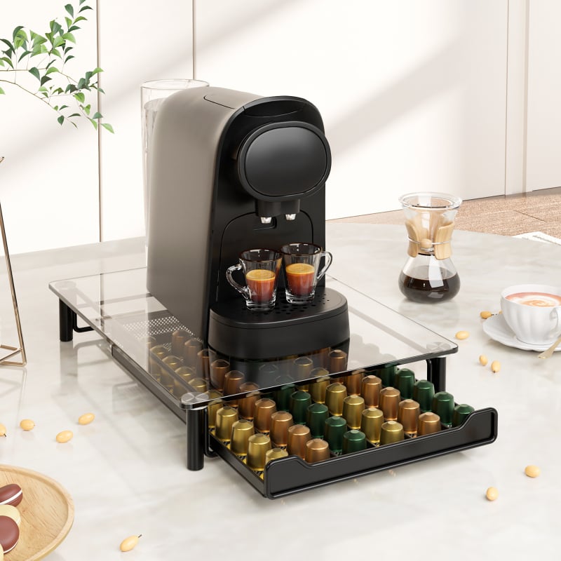 Raft de depozitare stratificat pentru capsule de cafea (capsule Nespresso) – Nu se importă, Raft de podea, Etichetă privată licențiată, Stil: Light Luxury