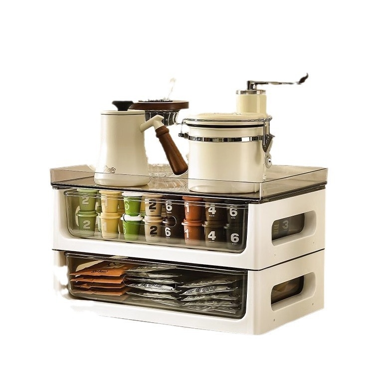 Yiwei Organizator pentru pliculețe de ceai și capsule de cafea — stil modern minimalist, poliță pentru cești și gustări