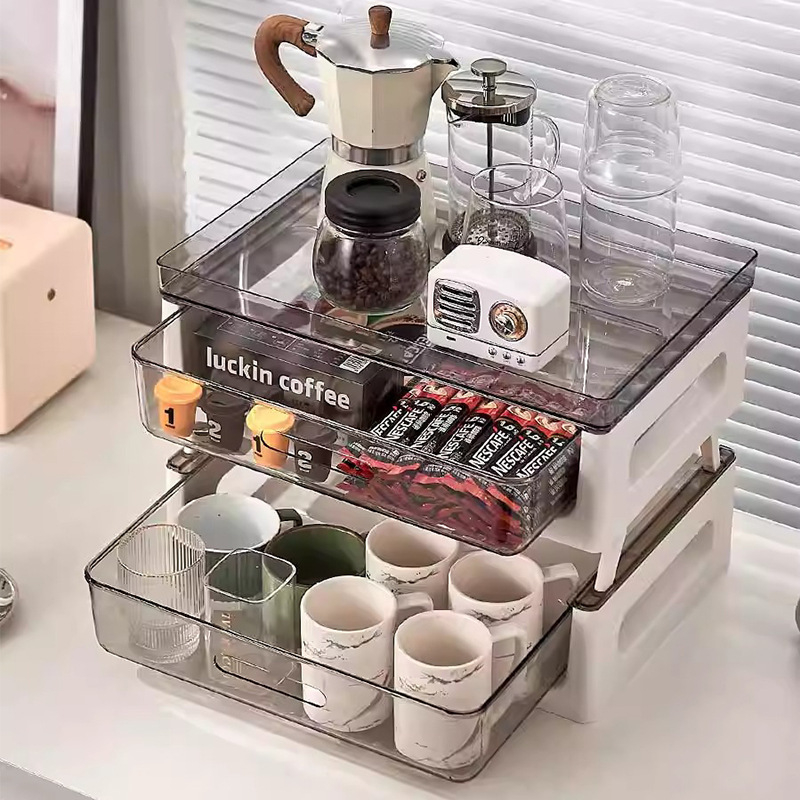 Yiwei Organizator pentru pliculețe de ceai și capsule de cafea — stil modern minimalist, poliță pentru cești și gustări