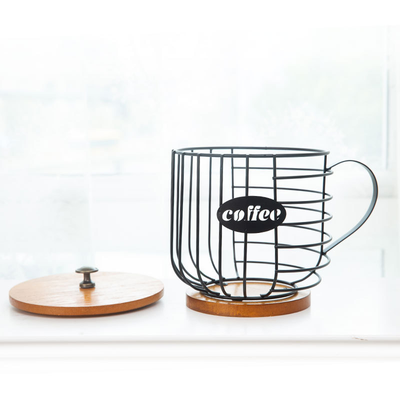 Kávékapszula tárolókosár – vasgeometriai formájú, modern minimalist stílus, ajándéknak alkalmas esküvőre vagy születésnapra