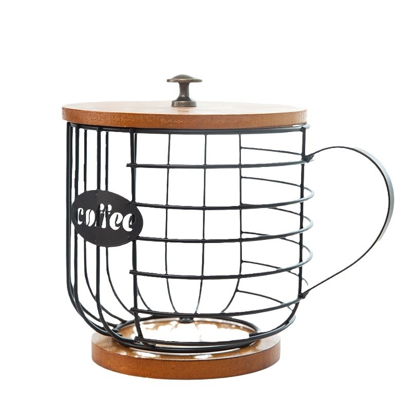 Kávékapszula tárolókosár – vasgeometriai formájú, modern minimalist stílus, ajándéknak alkalmas esküvőre vagy születésnapra