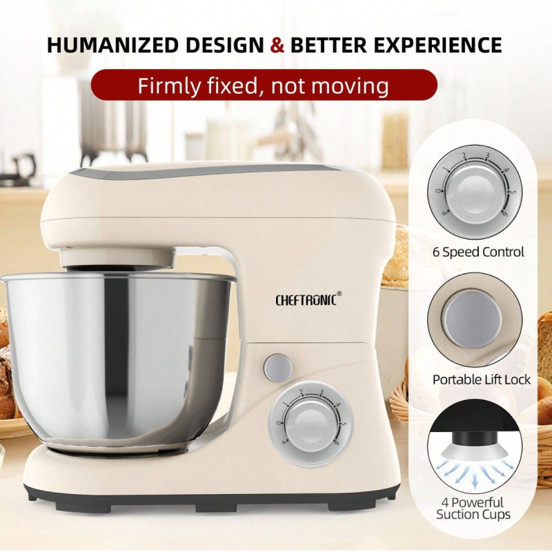 Cheftronic SM-961 Десктоп машина за тесто, 1300 W, 220-240 V, 6 скорости