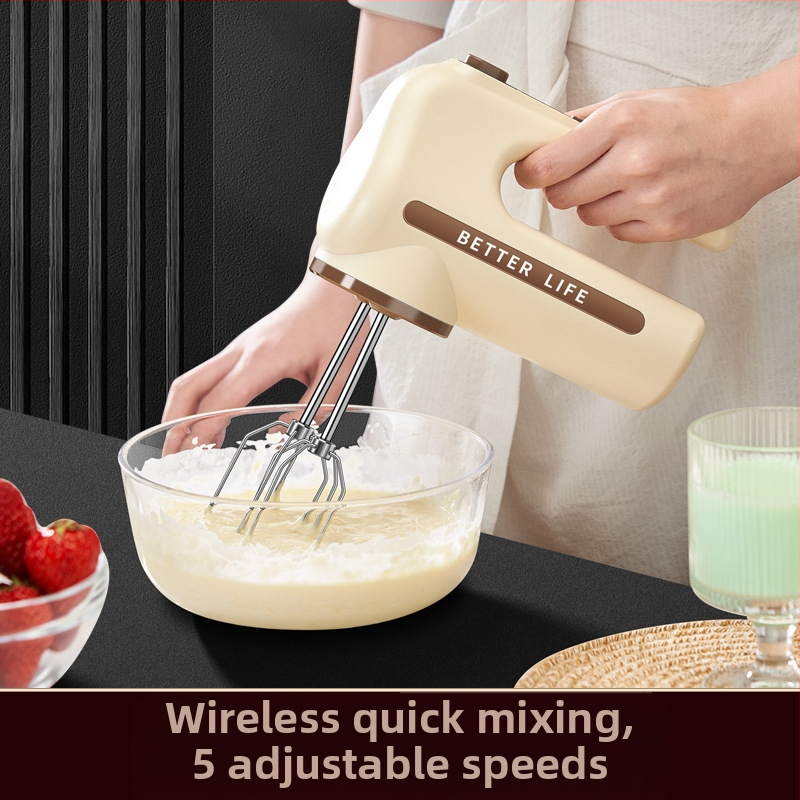 De Platinum belaidė rankinė plakiklis kiaušiniams, 5 greičiai, 150W, iki 36V