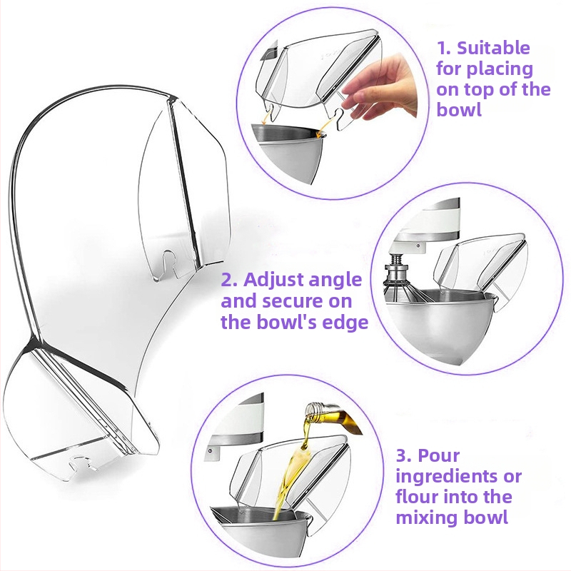 Kitchenaid миксер - протектор за пръски, PC материал, модел 01, монтаж