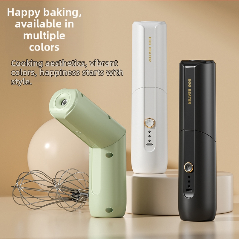 Elektrinis kiaušinių plakiklis, nerūdijančio plieno, belaidis įkrovimas, 1200mAh baterija, 1200 rpm, 15W (nerūdijančio plieno; belaidis įkrovimas; 1200mAh; 1200 rpm; 15W)