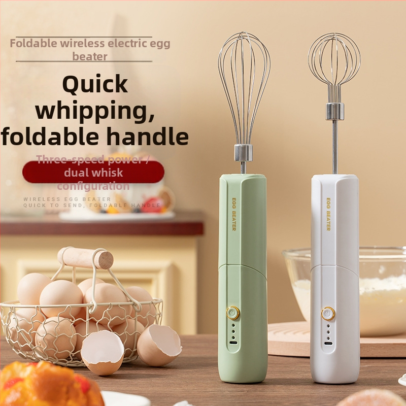 Електрически разбърквач за яйца, неръждаема стомана, безжичен презареждаем, 1200mAh батерия, 1200 об./мин, 15W (неръждаема стомана; безжичен презареждаем; 1200mAh; 1200 об./мин; 15W)