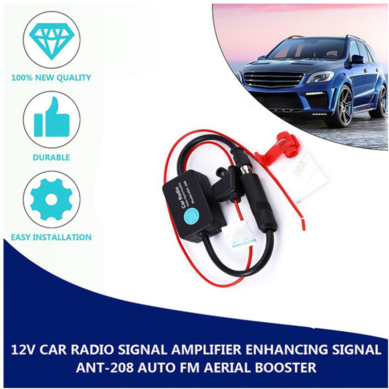 Автомобилна антена за FM радиоприемник с усилвател на сигнала – 12V, 0,018 A, инсталация с щепсел, универсален усилвател, Chunqi Technology