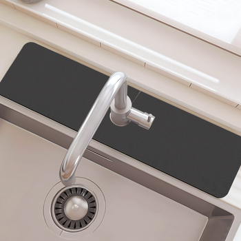 Pad αποστράγγισης βρύσης με διατόμων λάσπη, αντιολισθητικό, απορροφητικό για κουζίνα και μπάνιο, ανθεκτικό στη μούχλα, αδιάβροχο και ανθεκτικό στις πιτσιλιές (Χαρακτηριστικά: Κατηγορία προϊόντος - pad αποστράγγισης βρύσης; Διαμόρφωση - Ναι; Υλικό - Άλλο)