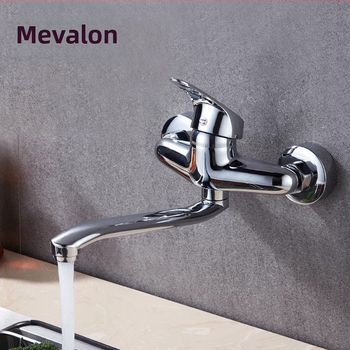 Įmontuojamas sienoje virtuvės maišytuvas, varinis korpusas, keramikinė kasetė, DN15 jungtys