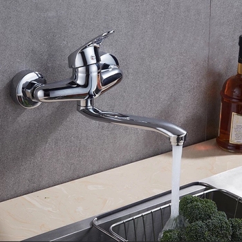 Įmontuojamas sienoje virtuvės maišytuvas, varinis korpusas, keramikinė kasetė, DN15 jungtys