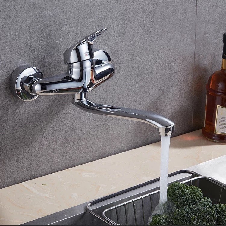 Įmontuojamas sienoje virtuvės maišytuvas, varinis korpusas, keramikinė kasetė, DN15 jungtys