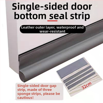 Уплътнител за пролука под вратата, PU материал, звукоизолационен, прах- и насекомозащита, ветроустойчив, запазване на топлината, самозалепващ