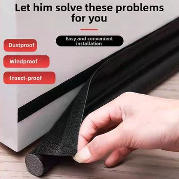 Уплътнител за пролука под вратата, PU материал, звукоизолационен, прах- и насекомозащита, ветроустойчив, запазване на топлината, самозалепващ