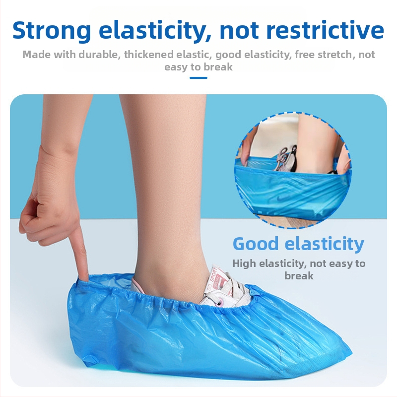 Еднократни удебелени покривала за обувки за възрастни, антисклъзващи, водоустойчиви PE пластмаса, 80 броя в опаковка