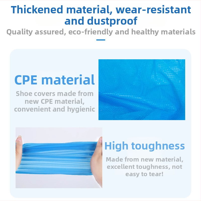 Еднократни удебелени покривала за обувки за възрастни, антисклъзващи, водоустойчиви PE пластмаса, 80 броя в опаковка