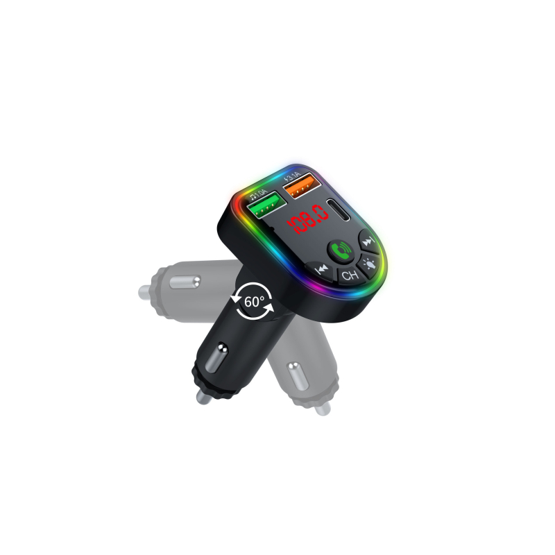 Automobiļ MP3 atskaņotājs ar FM raidītāju un USB zibatmiņas atskaņošanu, modeļa P20, strāvas padeve 12-24V, svars 60 g