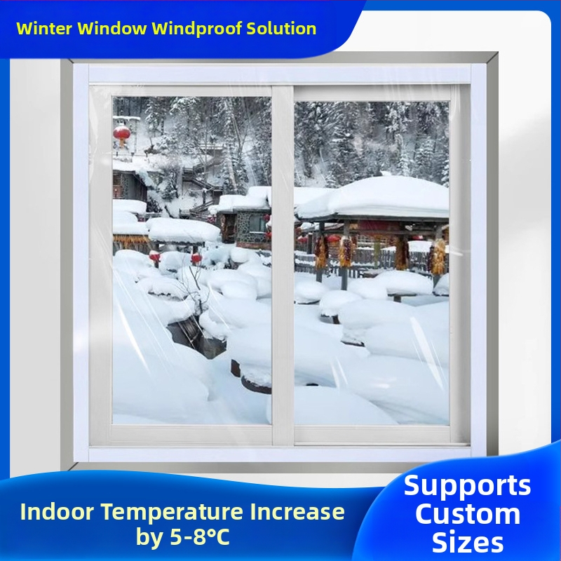 Зимна прозоречна изолационна завеса – PE, устойчива на вятър и топла; подходяща за всекидневна, спалня и ресторант; стил: модерен минимализъм (Материал: PE; Тип завеса: прозорец PE; Пространство: всекидневна/спалня/ресторант)