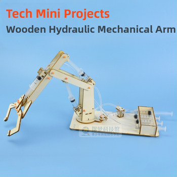 Koka hidrauliskā mehāniskā roka – detaļu konstrukcijas spēle ar skrūvēm, Dream Exploration, vecums 7-14, 3C saderīgs