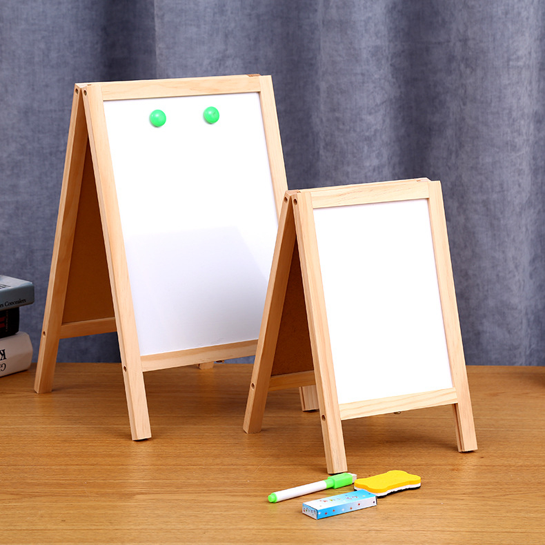 Koka vienpusēja zīmēšanas tablo bērniem, izdzēšama, saliekama