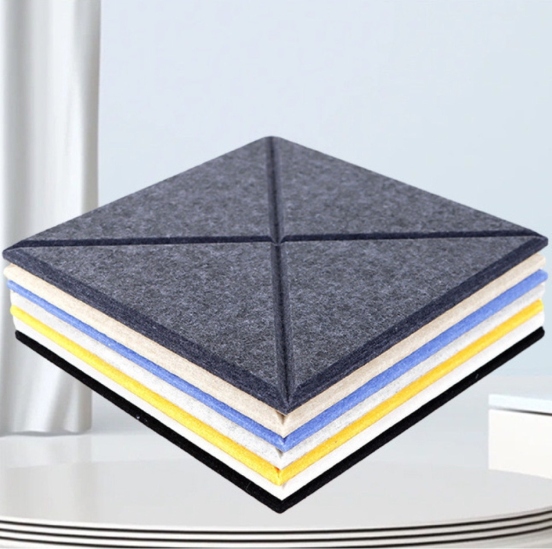 12 броя акустични панели от полиестерни влакна, самозалепващи квадратни панели с ивици за фотогалерия, стил модерен минимализъм, компресивна якост B, огъване B