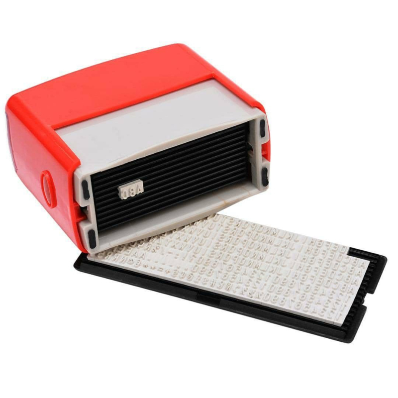 Z840 pārvietojamu rakstzīmju komplekts koda izdrukai; plastmasa; tintes atgriešanās mehānisms; angļu burti ar dubulto plāksni