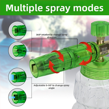 Augsta spiediena automašīnas putas smidzinātājs ar alumīnija pistoles galvu un rokturi – 276 bar / 4000 psi, izsmidzināšanas attālums 2, piemērots auto mazgāšanai un augstspiediena mazgāšanai