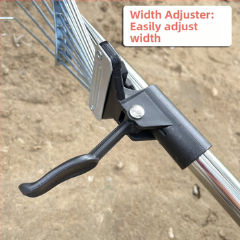 Sodo grėblys su apvalia galva, teleskopinis, iš plieno žemo anglies, daug dantų, modelis 0302