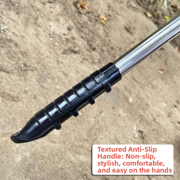 Sodo grėblys su apvalia galva, teleskopinis, iš plieno žemo anglies, daug dantų, modelis 0302