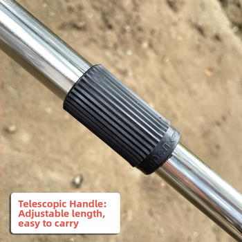 Sodo grėblys su apvalia galva, teleskopinis, iš plieno žemo anglies, daug dantų, modelis 0302