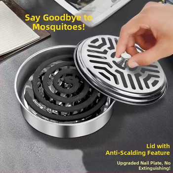 X-30 Stori nerūdijančio plieno uodų repelento smilkalų dėžutė su dangteliu, vėjo atspari, daugkartinio naudojimo aromatų padėklas, su logotipu