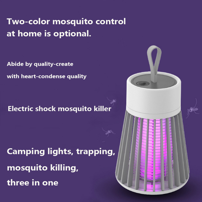 Λυχνία εξολόθρευσης κουνουπιών με ηλεκτροσόκ για εσωτερική/εξωτερική χρήση, USB φόρτιση, LED, κάλυψη 41–60㎡