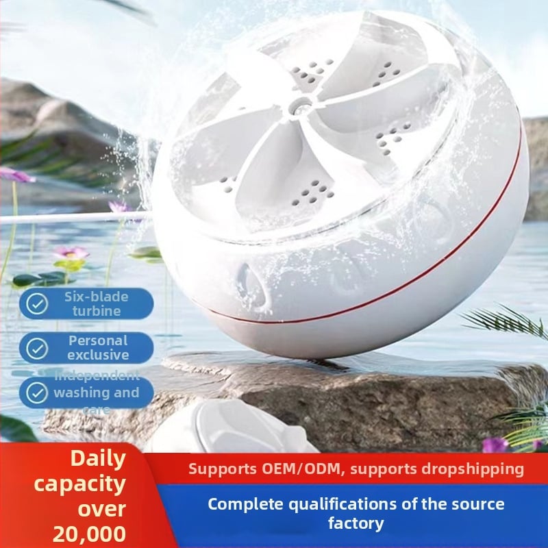 Mini vödör mosó a fehérneműkhöz és zoknikhoz, teljesen automata turbinos hordozható tisztító készülék, USB tápegység 5V, 30W, kapacitás 901 ml
